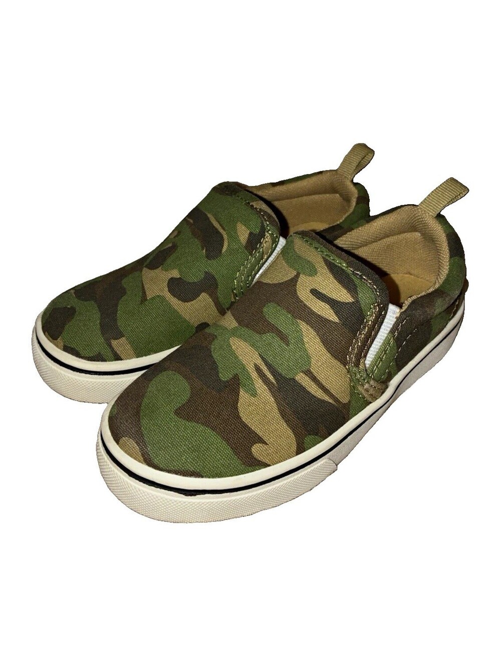 Wonder Nation Unisex Kids Camo Slip-On Canvas Memory Foam Low Top Size 9